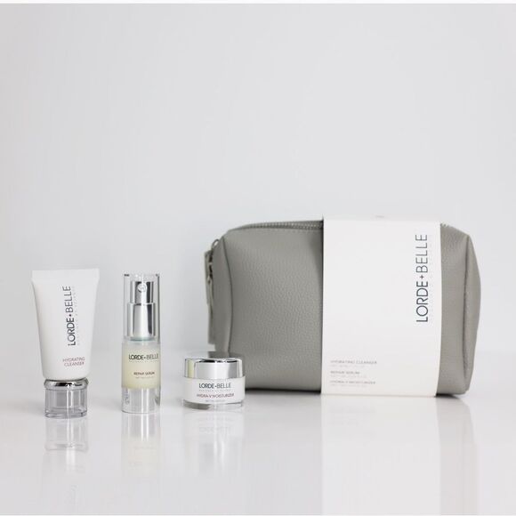 NWT Lorde + Belle MINI TRAVEL SIZE CC Skincare Regimen Trio KIT W. BAG -MSRP $99 - Picture 2 of 5